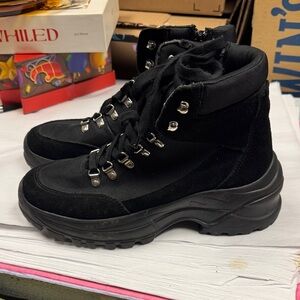 Steve Madden Black Combat Boots